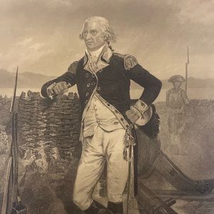 Rare antique, 1853 steel engraving of general George Clinton